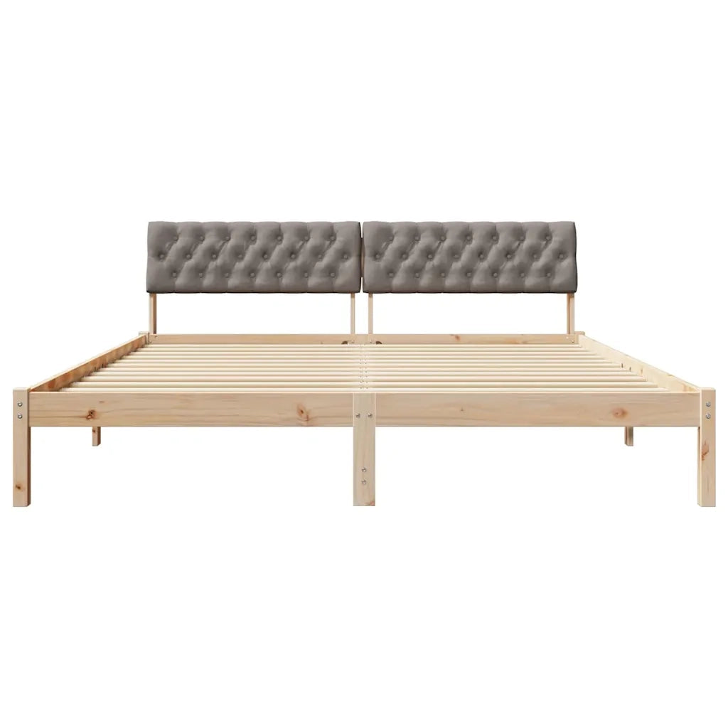 Struttura del Letto con testiera Marrone e taupe 180 x 200 cm