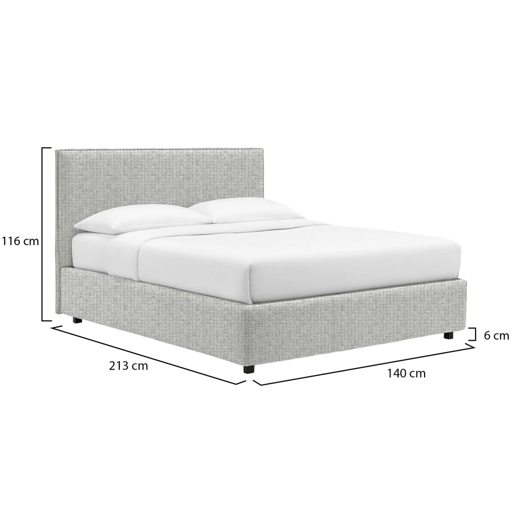Redditch, Letto Piazza e Mezza Sfoderabile Made in Italy, Grigio Chiaro