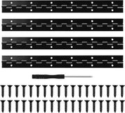 Set di 4 Cardini per Pianoforte 30cm x 3cm Lunghezza Cardine Nero Cardine per Pianoforte Cardini per Porte Cardini a Viti con Chiave a Tastone per Pianoforte Porta Armadio Mobili con Viti e Chiave a Tastone