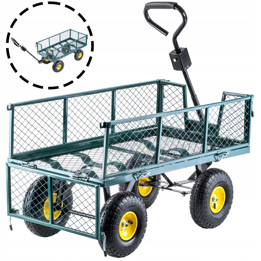 Carrello da giardino KADAX, carriola, trasporto da spiaggia, rimorchio, 300 kg, con telone, grande