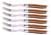 Set 6 Forchette da Bistecca Manico in Legno Tendor Alps