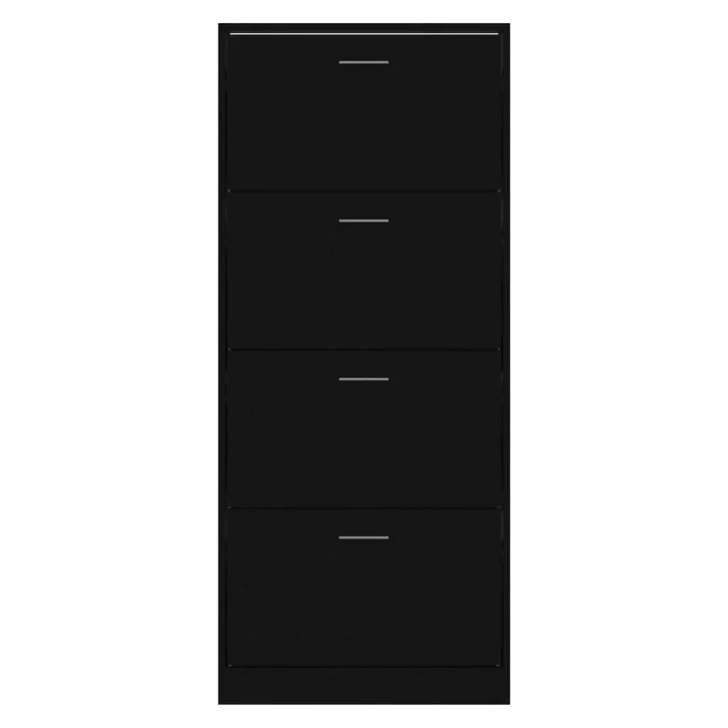 Scarpiera mobile contenitore per scarpe mobile per ingresso/corridoio/soggiorno 63 x 24 x 147 cm legno ingegnerizzato nero 02_0022009