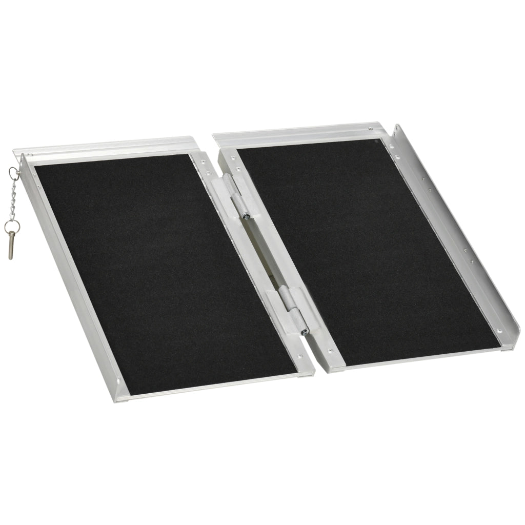Rampa Pieghevole per Sedia a Rotelle ¨C Xylo ¨C Alluminio 61x72 cm Argento Nero
