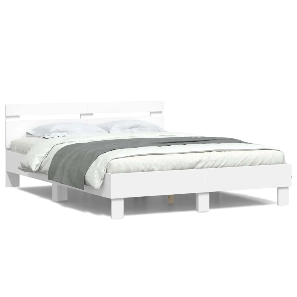 Struttura del letto Bianco 152 x 203 cm Legno multistrato