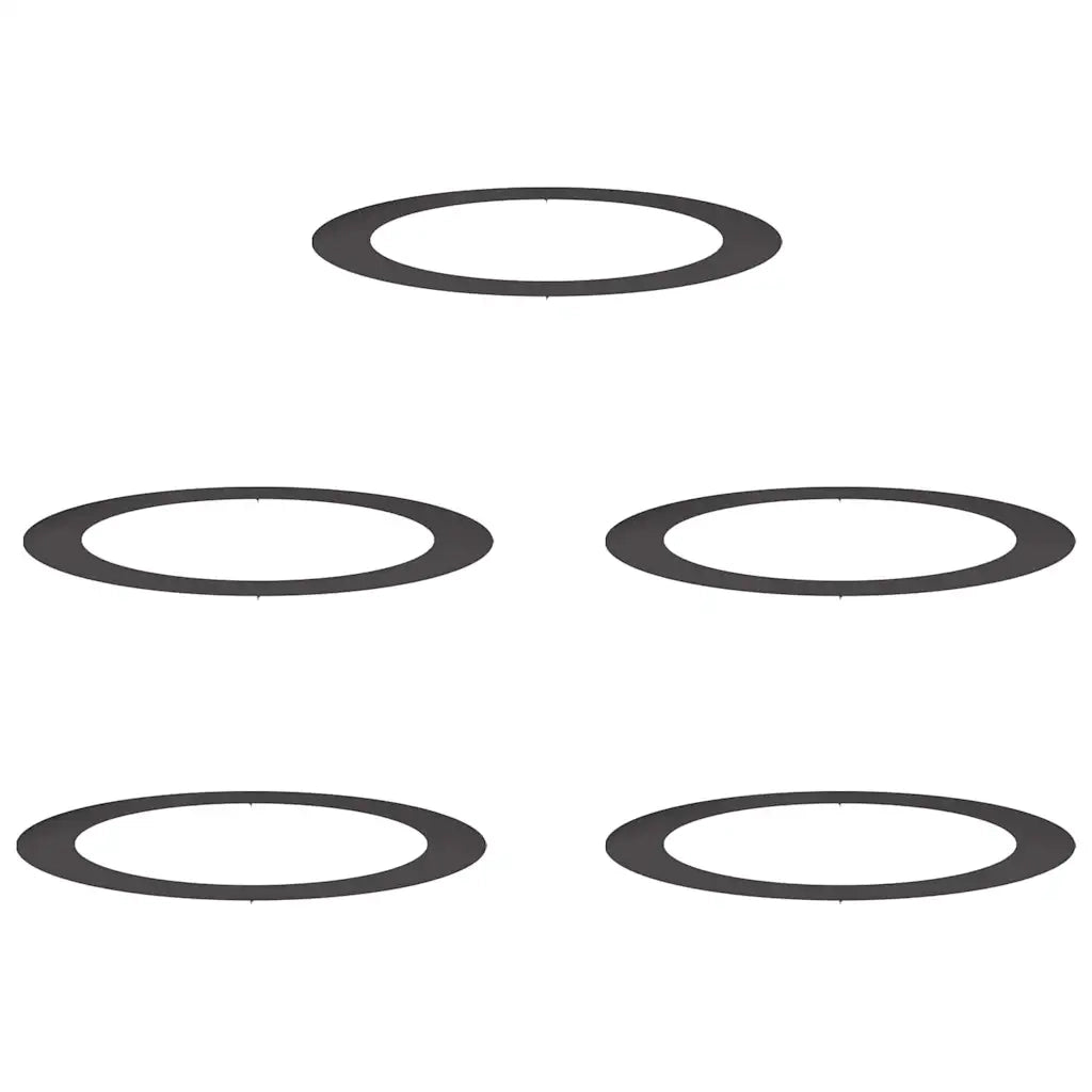 adatto per Anelli d'Albero Piatto 5 pcs Nero Ø90 / 120 cm Acciaio 873719