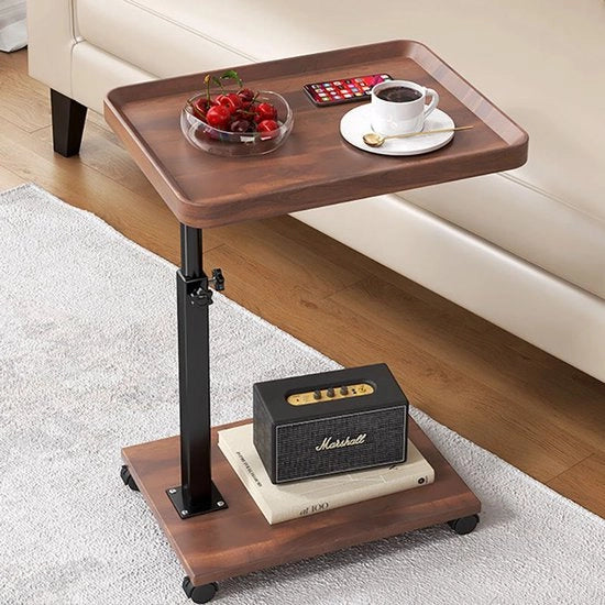 Tavolo angolare regolabile in altezza, piccola tavola salotto in legno, tavolo angolare per divano, tavolo angolare moderno, tavolo da caffè mobile, tavolo laterale per soggiorno e camera da letto (quadrato)