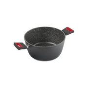 GHIDINI CIPRIANO SRL 22815N060 VIVA' LINE Casseruola con 2 Manici Diametro 28 cm Materiale Metallo Rivestimento Antiaderente colore Grigio e Rosso