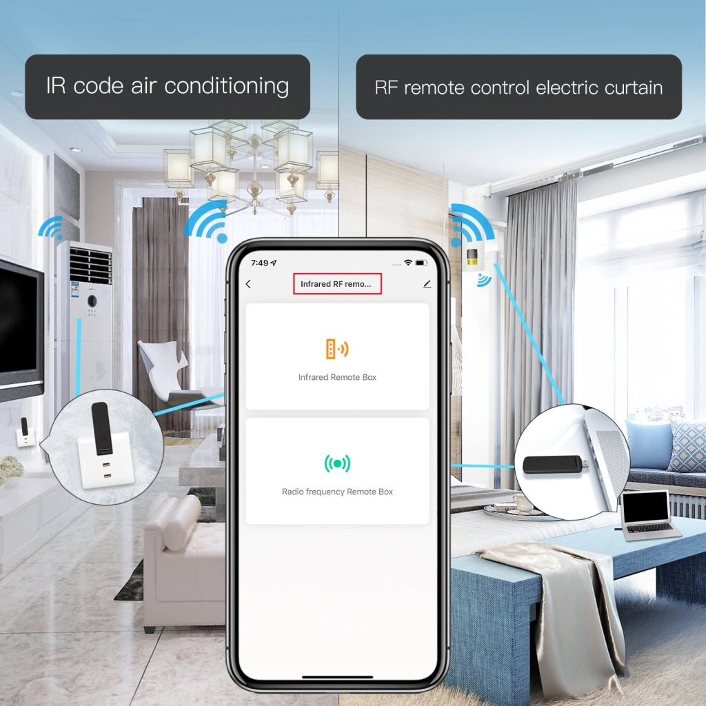 Telecomando USB Smart Controller Remote WIFI IR RF433 RF315 WIFI,IR,RF433,RF315 TUYA, Smart Life 5V USB IP20 114X30X10mm