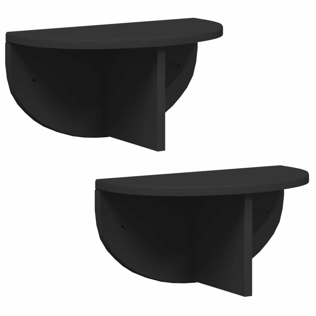 2 pz Scaffale da parete | Ripiano a parete | Mensola a parete Nero 38 x 19 x 19 cm Legno multistrato