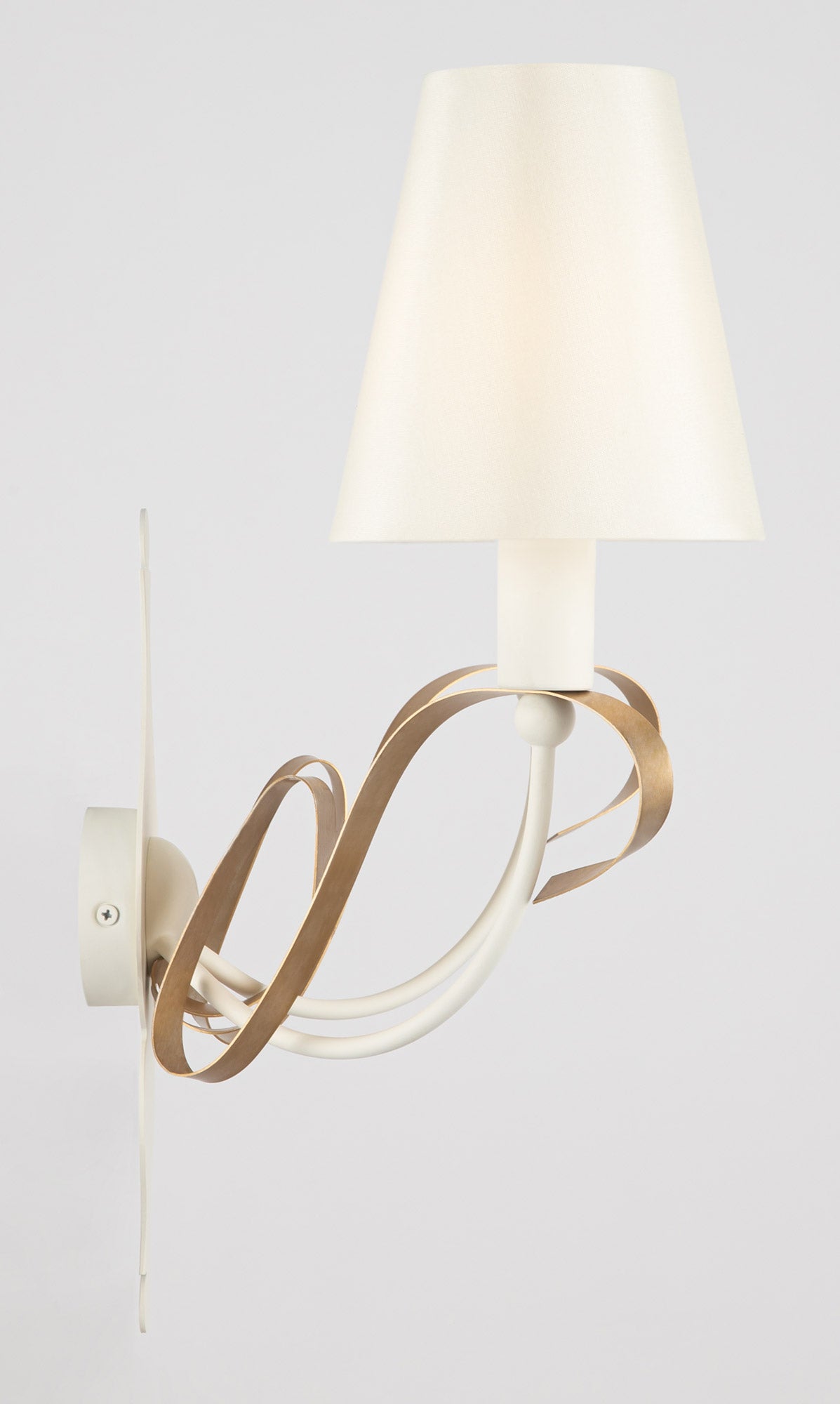 Lampada da parete Elegant in Metallo Intreccio Bianco con Oro