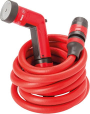 Serpentino estensibile per giardino - Pistola multifunzionale - Borsa di trasporto - Rosso - 10m