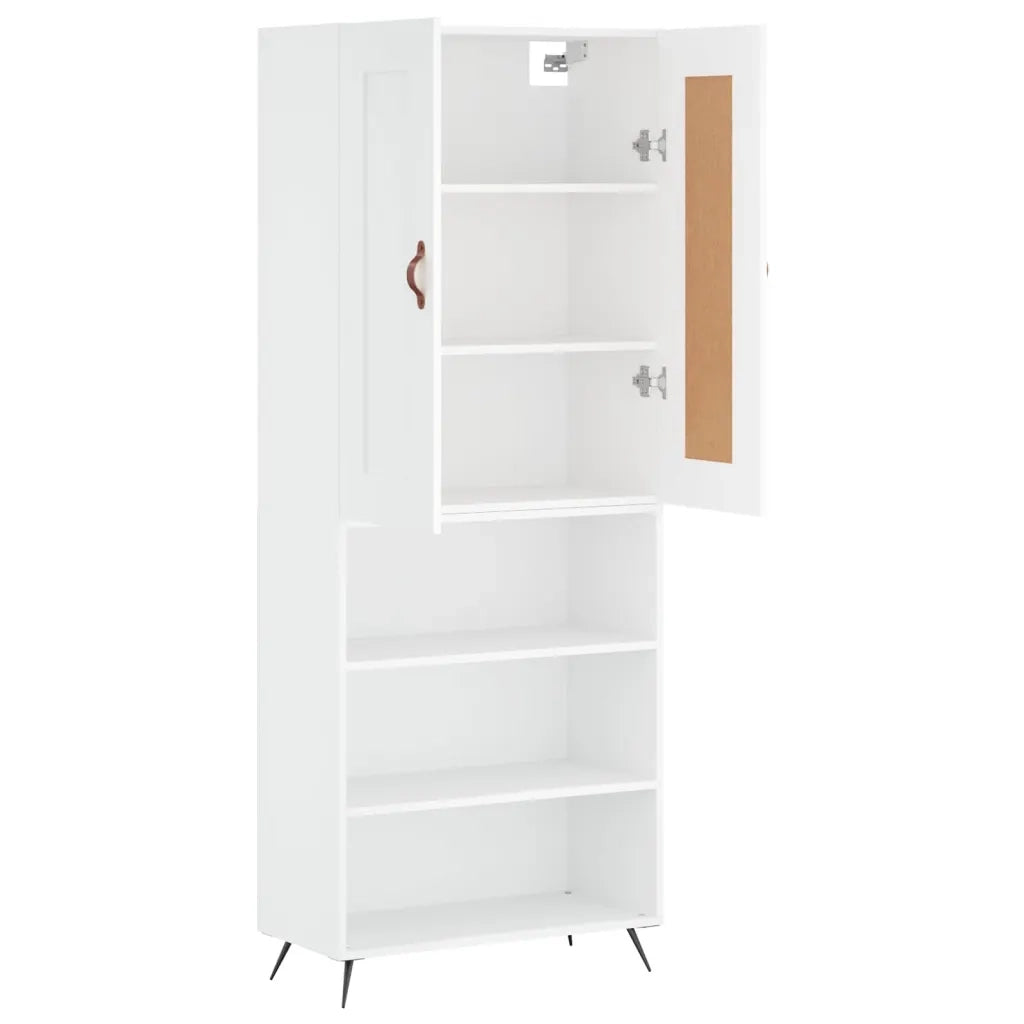 Credenza | Madia | Buffet da pranzo | Armadio da pranzo Bianca 69,5x34x180 cm in Legno Multistrato