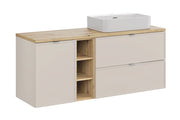 Set mobili bagno 140 cm con piano e lavabo da appoggio Trust Bella Cashmere 140 cm