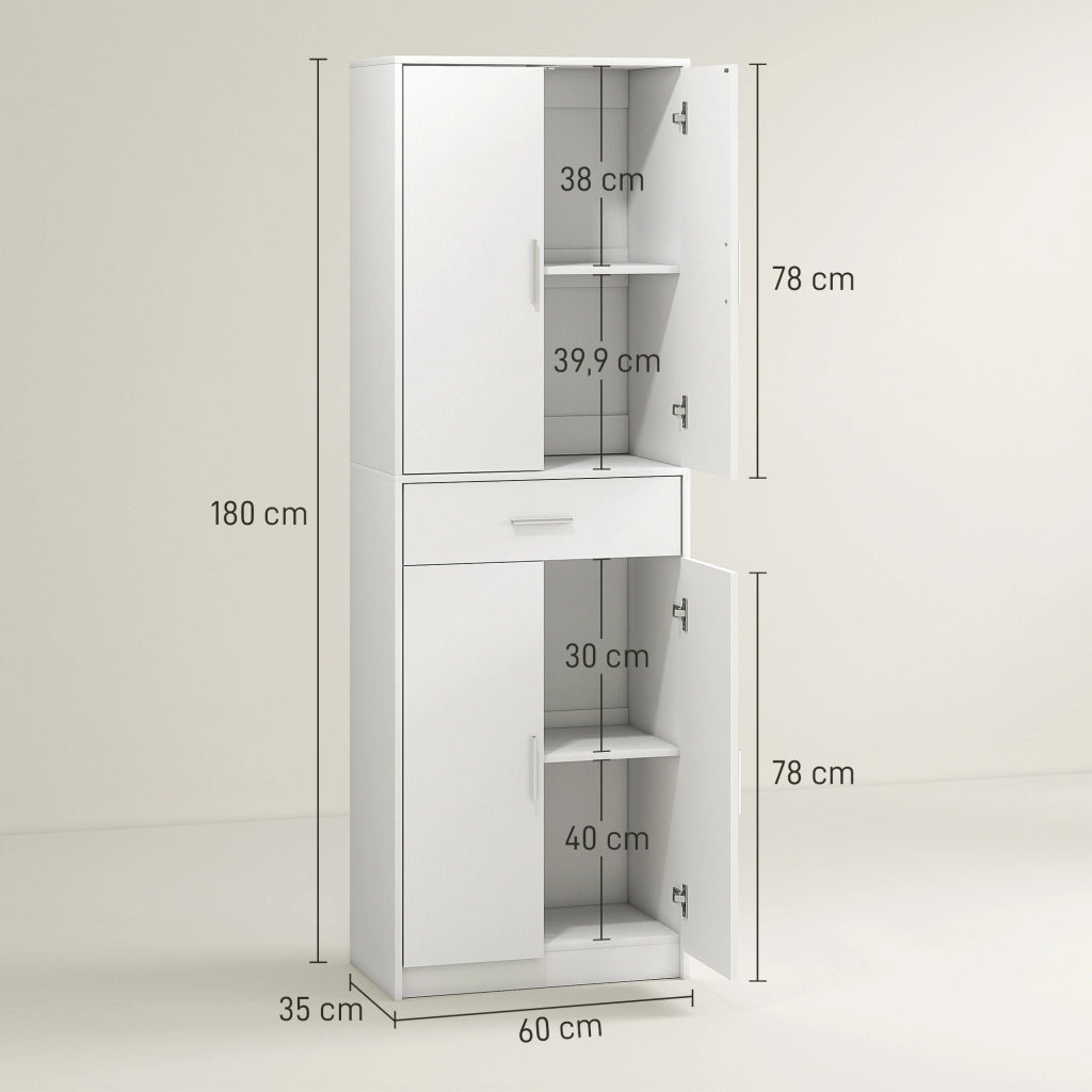 Mobile cucina 3 ripiani regolabili ¨C Xylo ¨C Truciolare MDF bianco salvaspazio