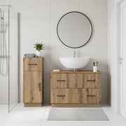 Set di Armadi da Bagno da 2 Pezzi HOORN Rovere Artigianale 3417719