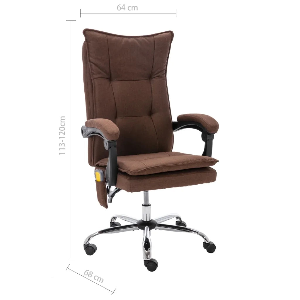 Sedia Massaggiante da Ufficio Marrone in Tessuto cod mxl 22985