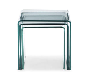Tavolino in Vetro Modulabile Nest Trasparente