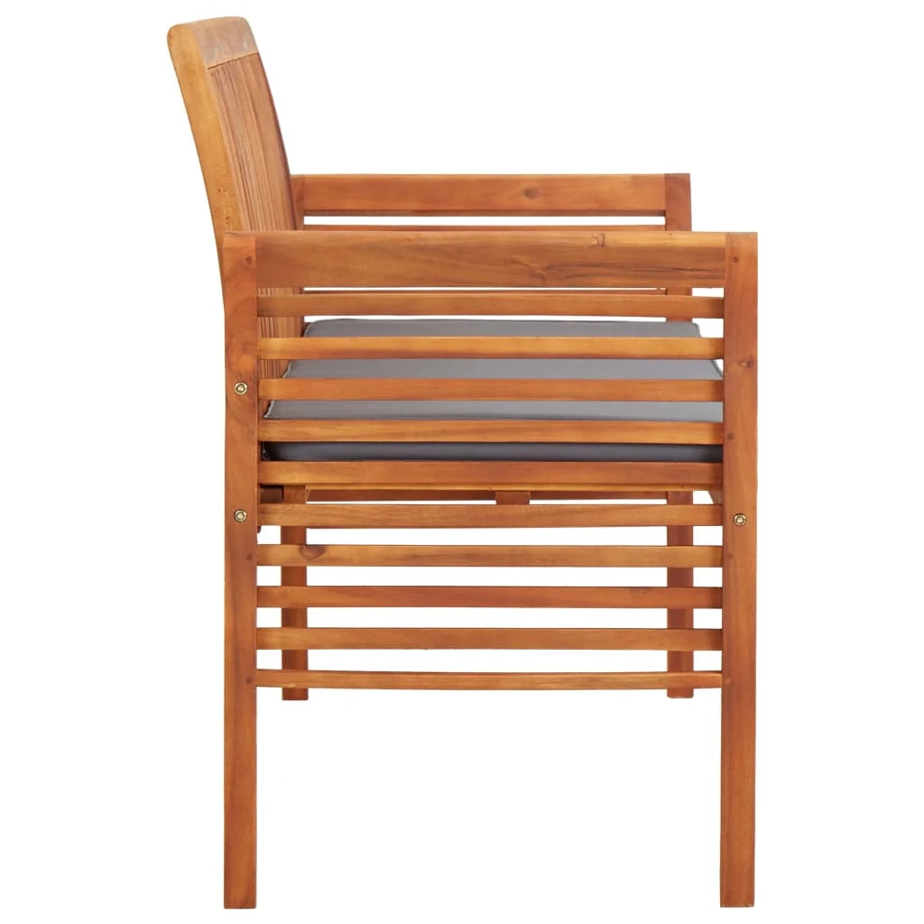 Panca da giardino mobile da giardino per esterni terrazza a 3 posti con cuscino 150 x 60 x 90 cm legno massello di acacia 02_0011316