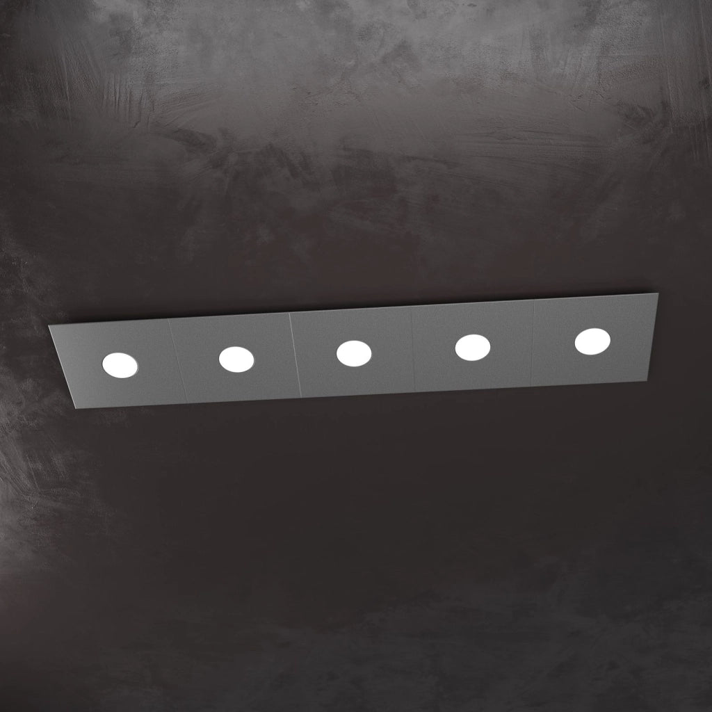 ECCENTRIC APPLIQUE-PLAFONIERA 5 LUCI GRIGIO ANTRACITE 1156-5L-GA