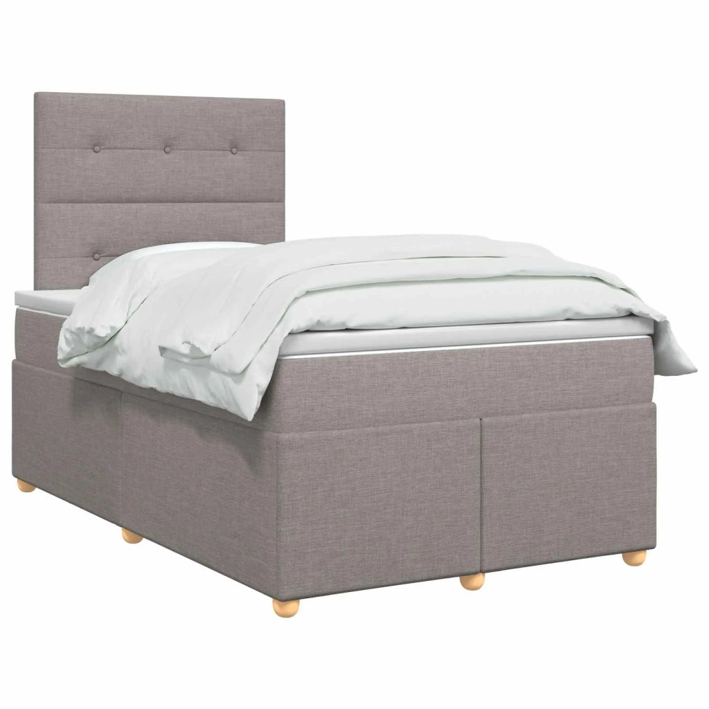 Letto box spring con materasso Tortora 120 x 200 cm Tessuto 3455326