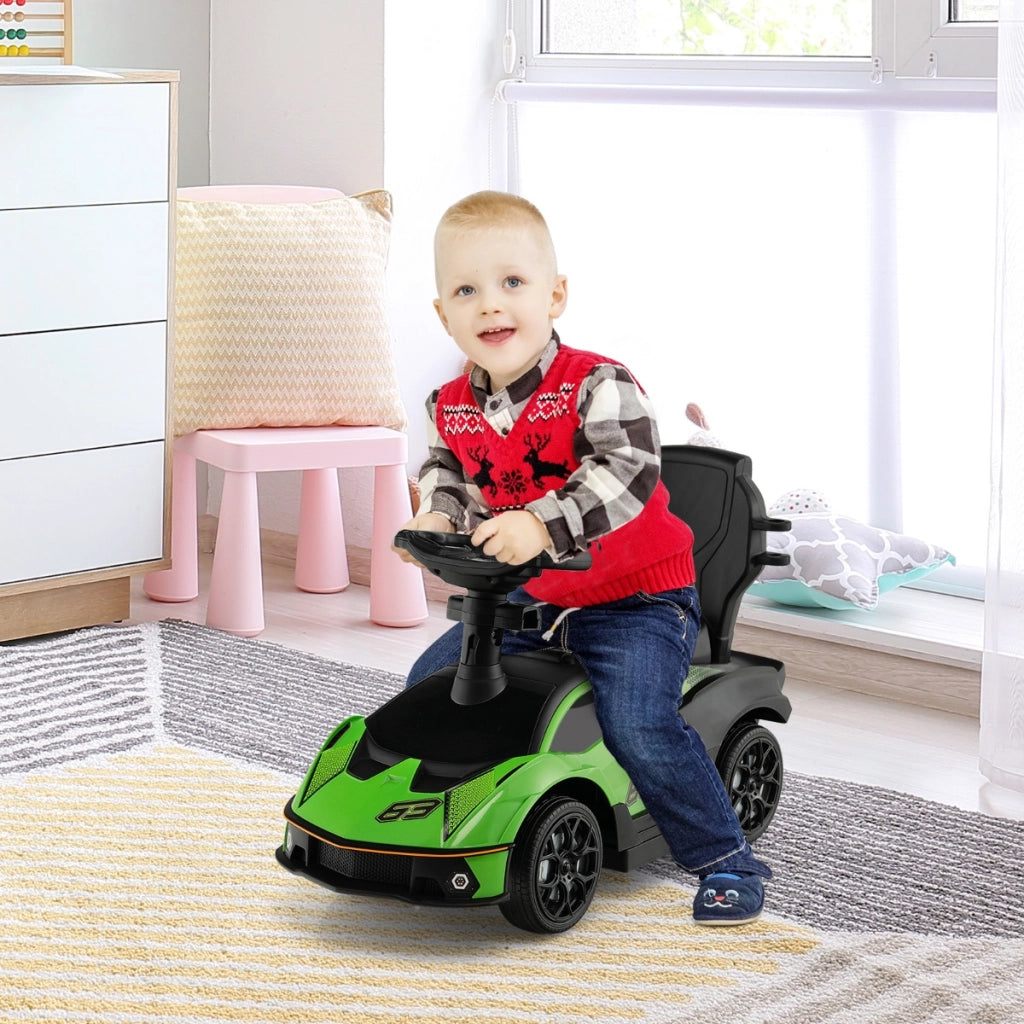 Auto da gioco per bambini 18-36 mesi con funzione di spinta scatola di stoccaggio, Macchina di lamborghini Verde-Biciclette e tricicli