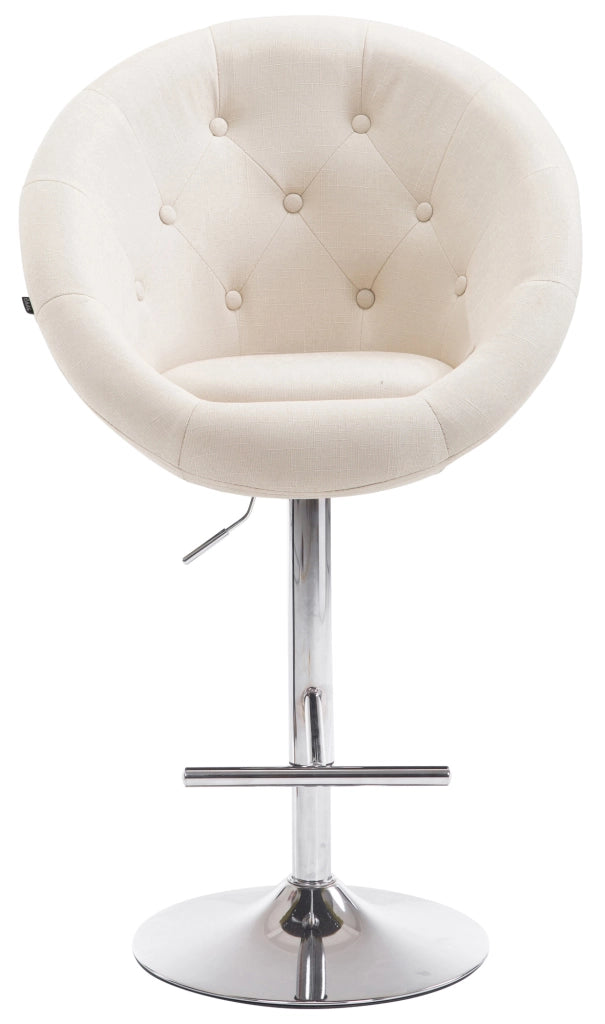 Sgabello da bar London V2 in tessuto crema,cromo