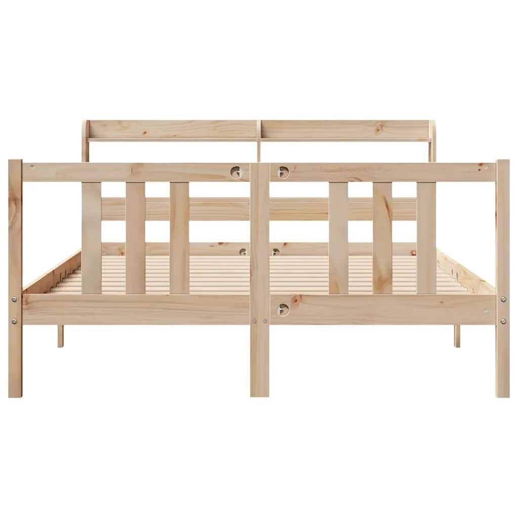 Giroletto con Testiera 135x190 cm in Legno Massello di Pino 3306700