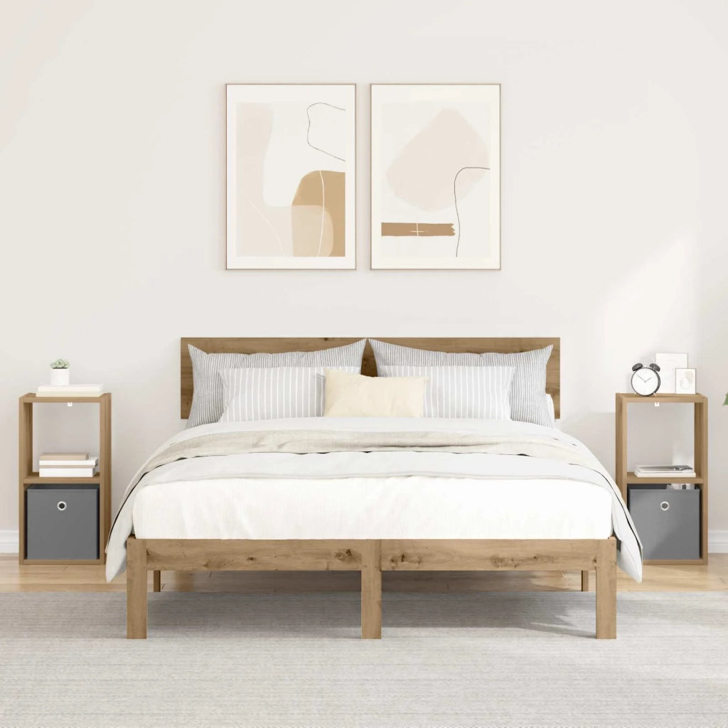 Comodino 2 pcs Rovere artigianale 30,5 x 27 x 59,5 cm