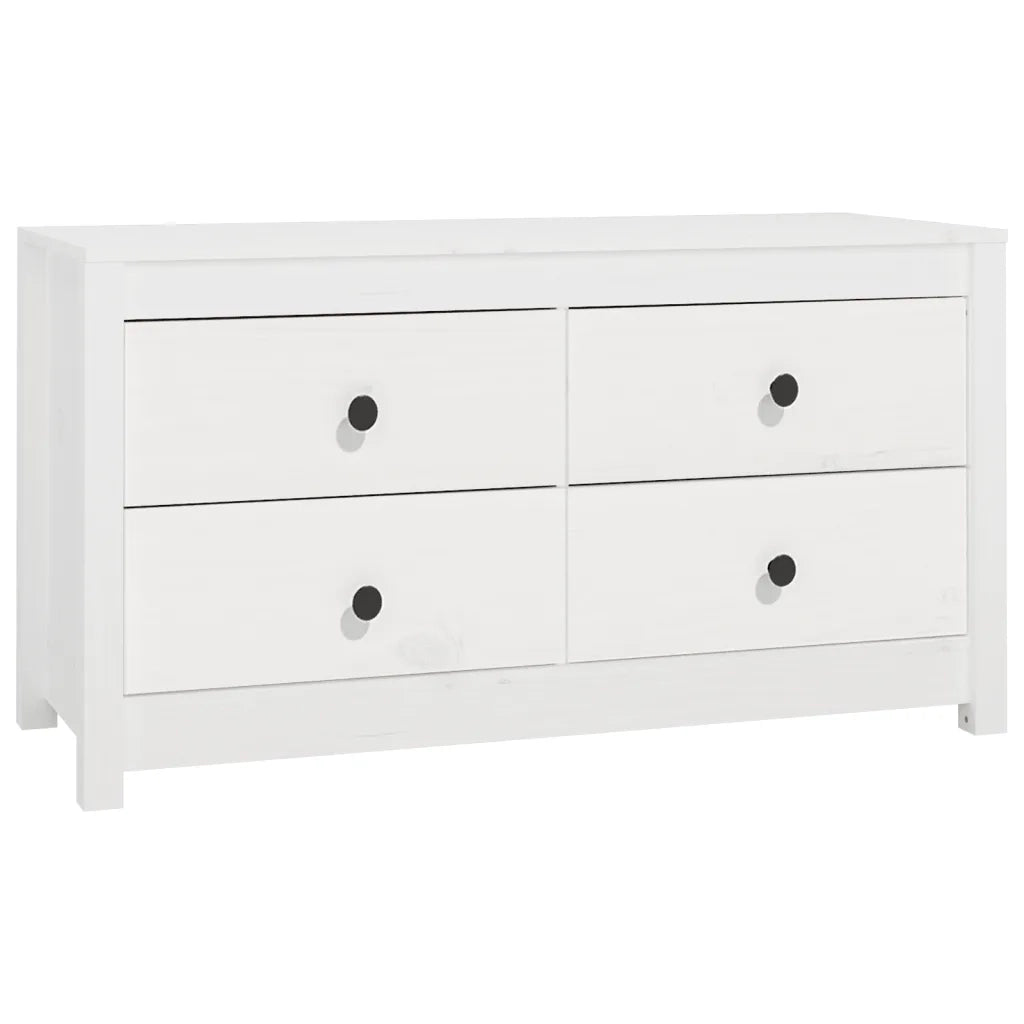 Armadietto Bianco 100x40x54 cm in Legno Massello di Pino 821775