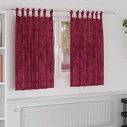 Tende in Velluto 2 pcs Rosso Vino 140 x 140 cm Velluto 4107713