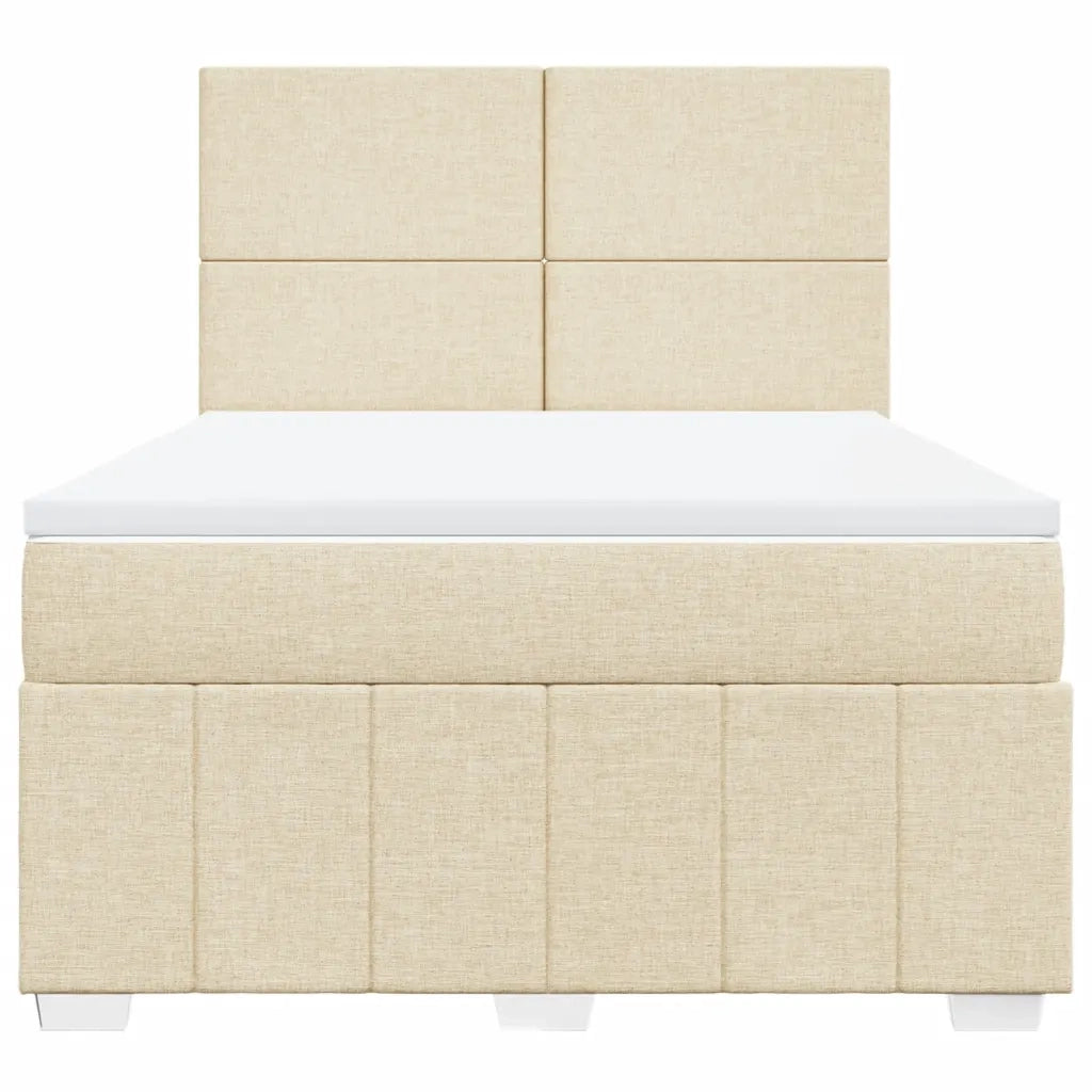 Giroletto a Molle con Materasso Crema 140x200 cm in Tessuto 3293989