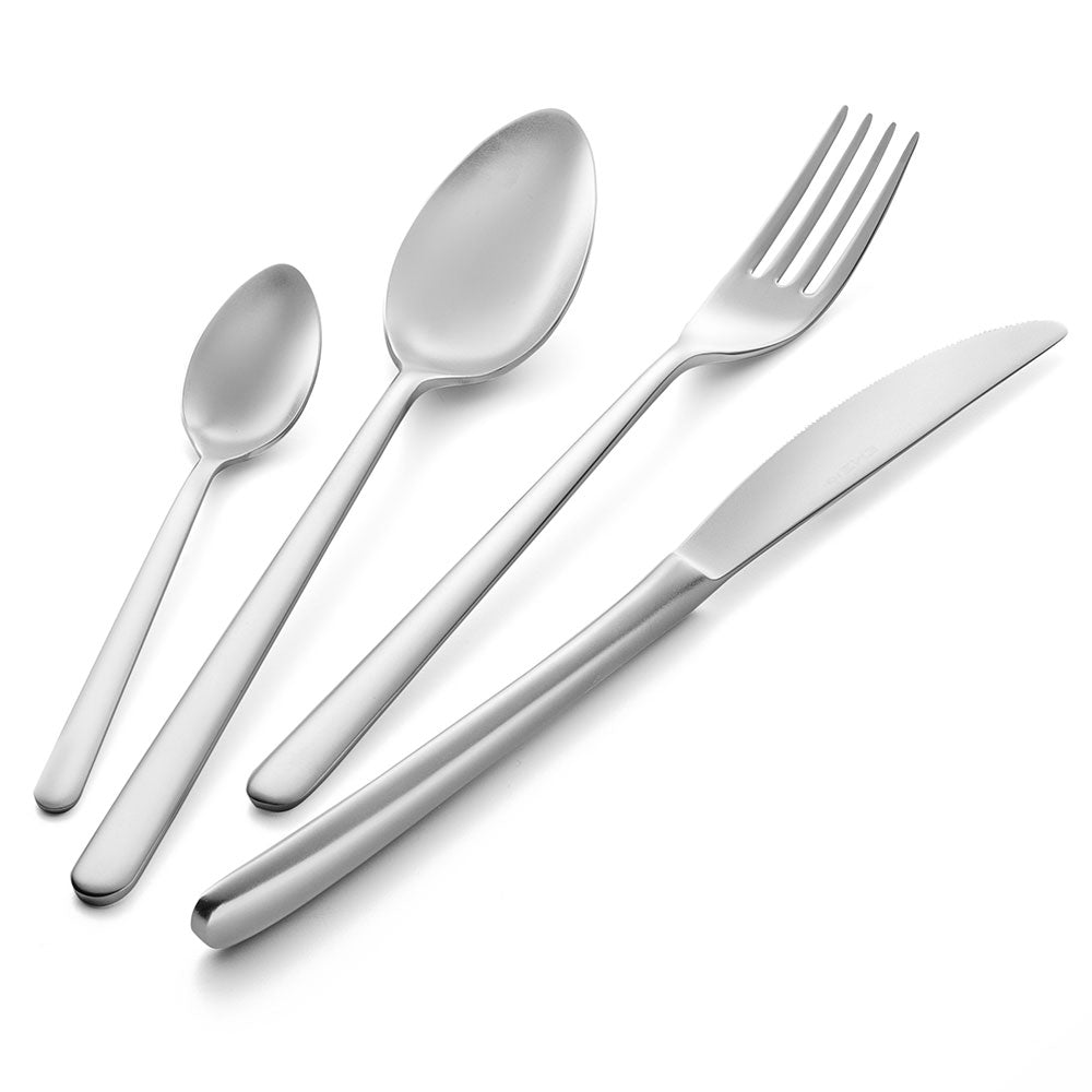 Servizio Set di Posate 24 pezzi in Acciaio Inox Eme Venice Sabbiato