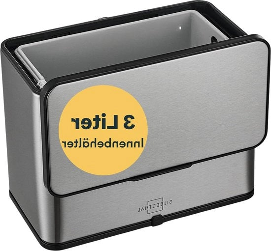 Compostatore da cucina 3L in acciaio inossidabile piccolo con coperchio e filtro a carbone attivo
