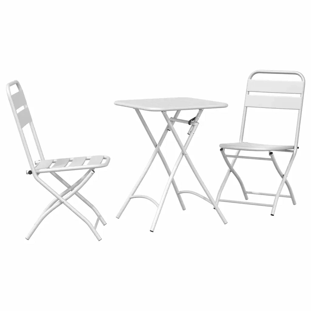 Set bistrot 3 pz | Set Salotto da Giardino Bianco Acciaio