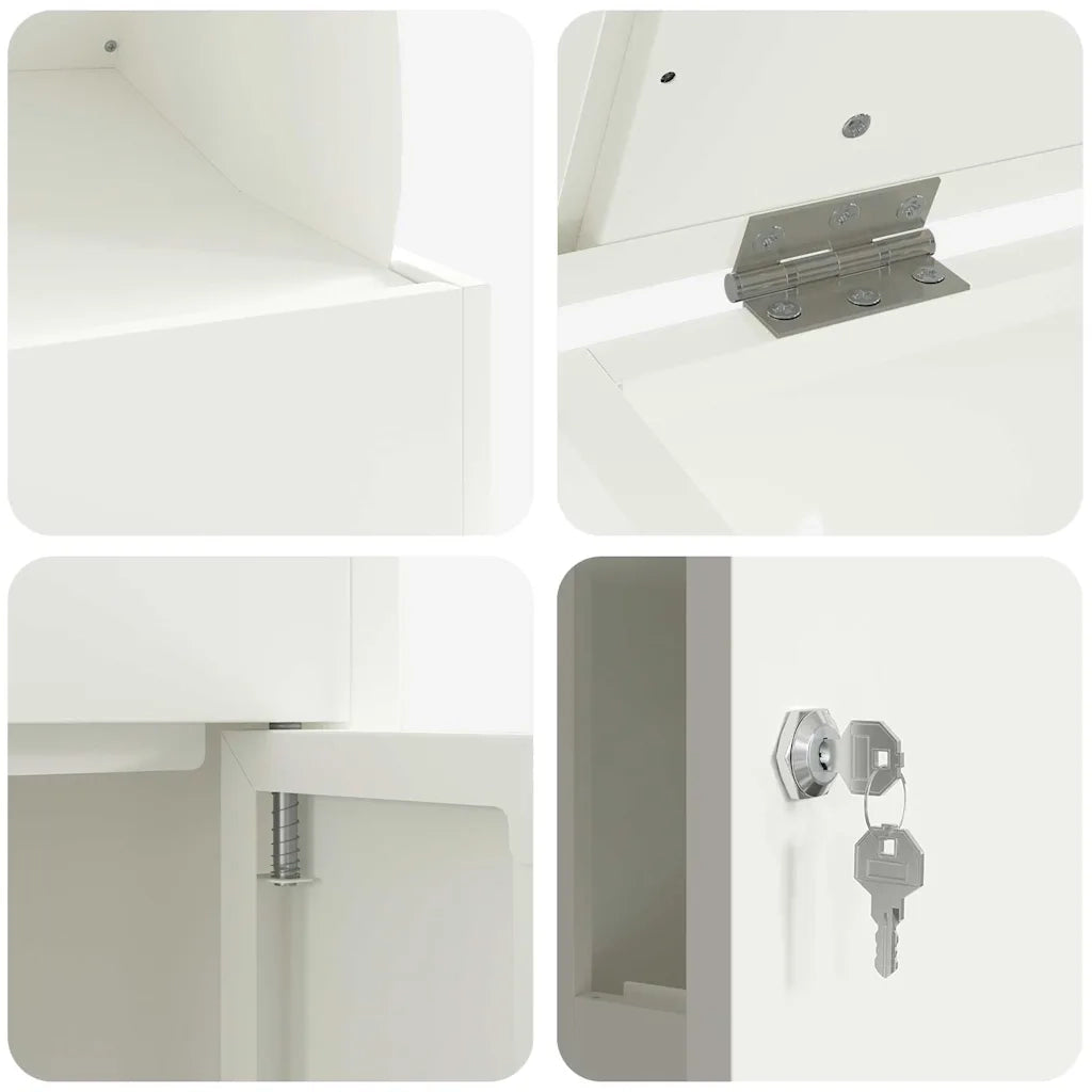 Cassetta per pacchi con porta Bianco 47.5 x 38 x 59 cm Acciaio 874941