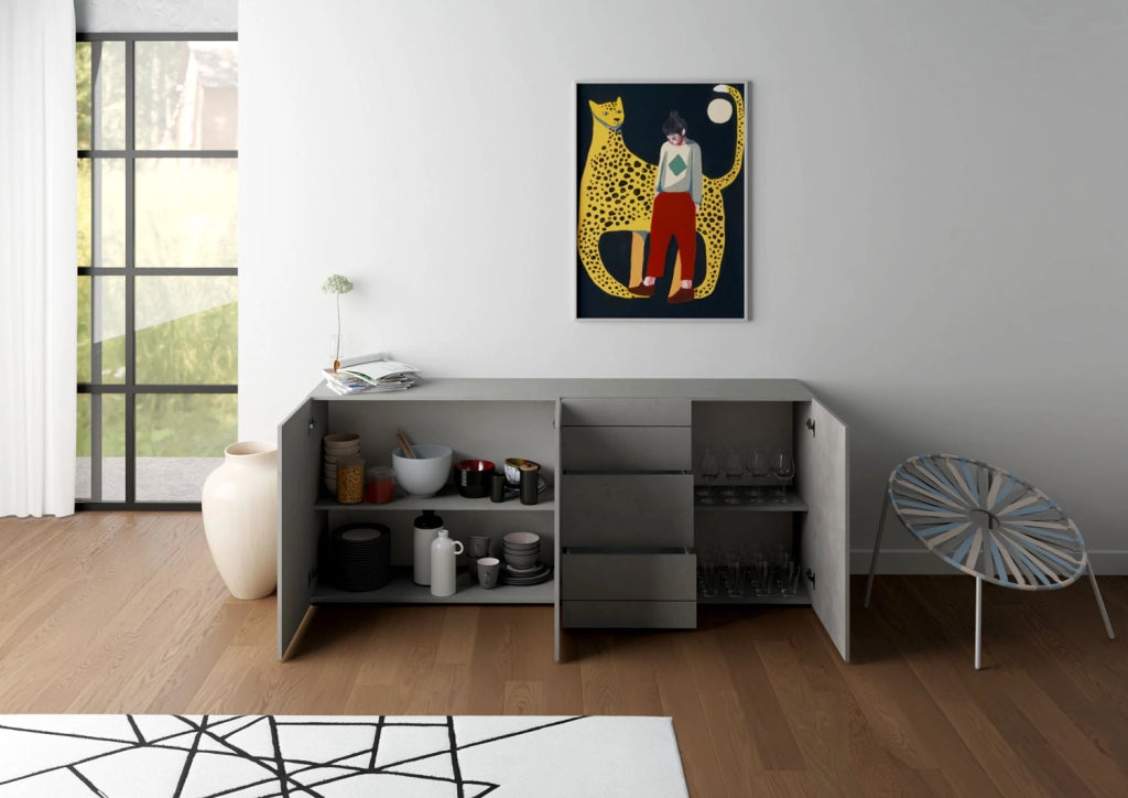 Madia 3 ante/3 cassetti 200x40x83,5 cm Elios cashmere