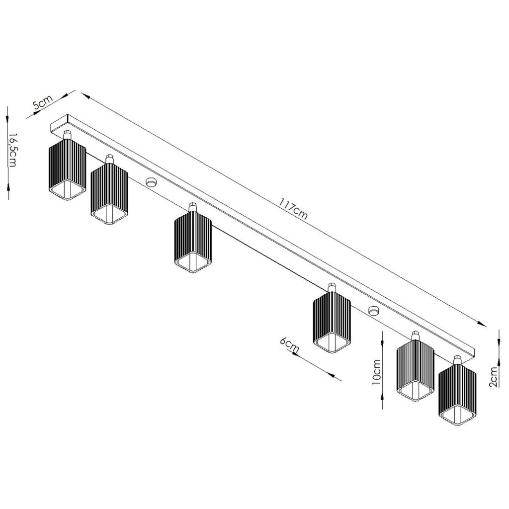 Plafoniera RAYO 6L bianca