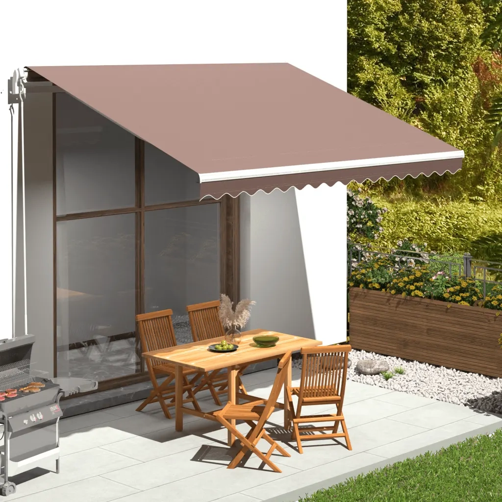 Tessuto di Ricambio per Tenda da Sole-Ricambio telo per tenda da sole Marrone 4x3,5 m