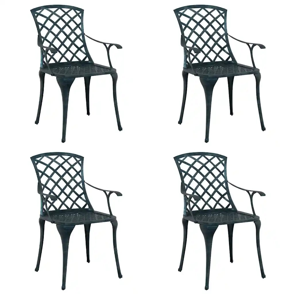 Sedia da Giardino 4 pcs Verde 61 x 60,5 x 93cm Alluminio 42002707