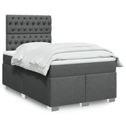 Giroletto a Molle con Materasso Grigio Scuro 120x200 cm Tessuto