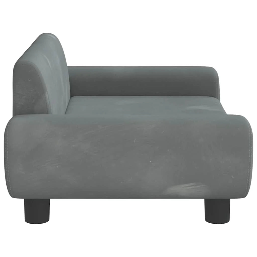 Cuccia per cani comoda cuccia da divano velluto grigio scuro 70 x 45 x 33 cm 02_0043176