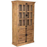 Vetrina in legno con 4 ante marroni, 110x45x200 cm