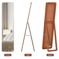 Specchio da Terra e Parete 37x43x156 cm Struttura in Legno Noce Chiaro