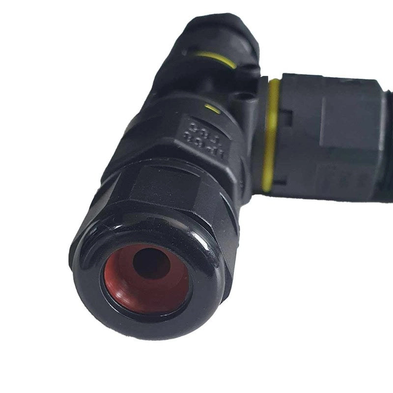 2 Connettori Veloce IP68 Forma T 3 Posti per Cavo Elettrico 6 12mm 122x80x30mm