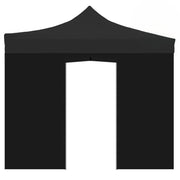 Telo laterale 3x2mt nero impermeabile con porta avvolgibile per gazebo richiudibile
