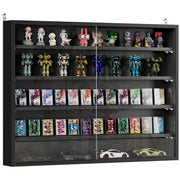 Libreria a muro con ante scorrevoli e ripiani regolabili ¨C zephmum ¨C 80x60x9.5 cm nero
