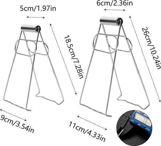 Due Clip Anti-Bruciature Kom Anti-Bruciature Tang in Acciaio Inossidabile Kom Sostegno Anti-Bruciature Clip per Bollitore Magnetron Accessori da Cucina Anti-Bruciature