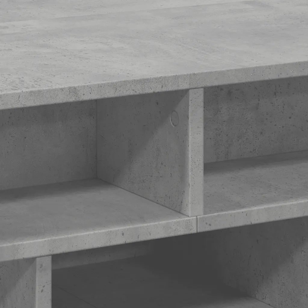Tavolino da Salotto-Tavolino da soggiorno-Tavolo Grigio Cemento 70x70x29cm Legno Multistrato
