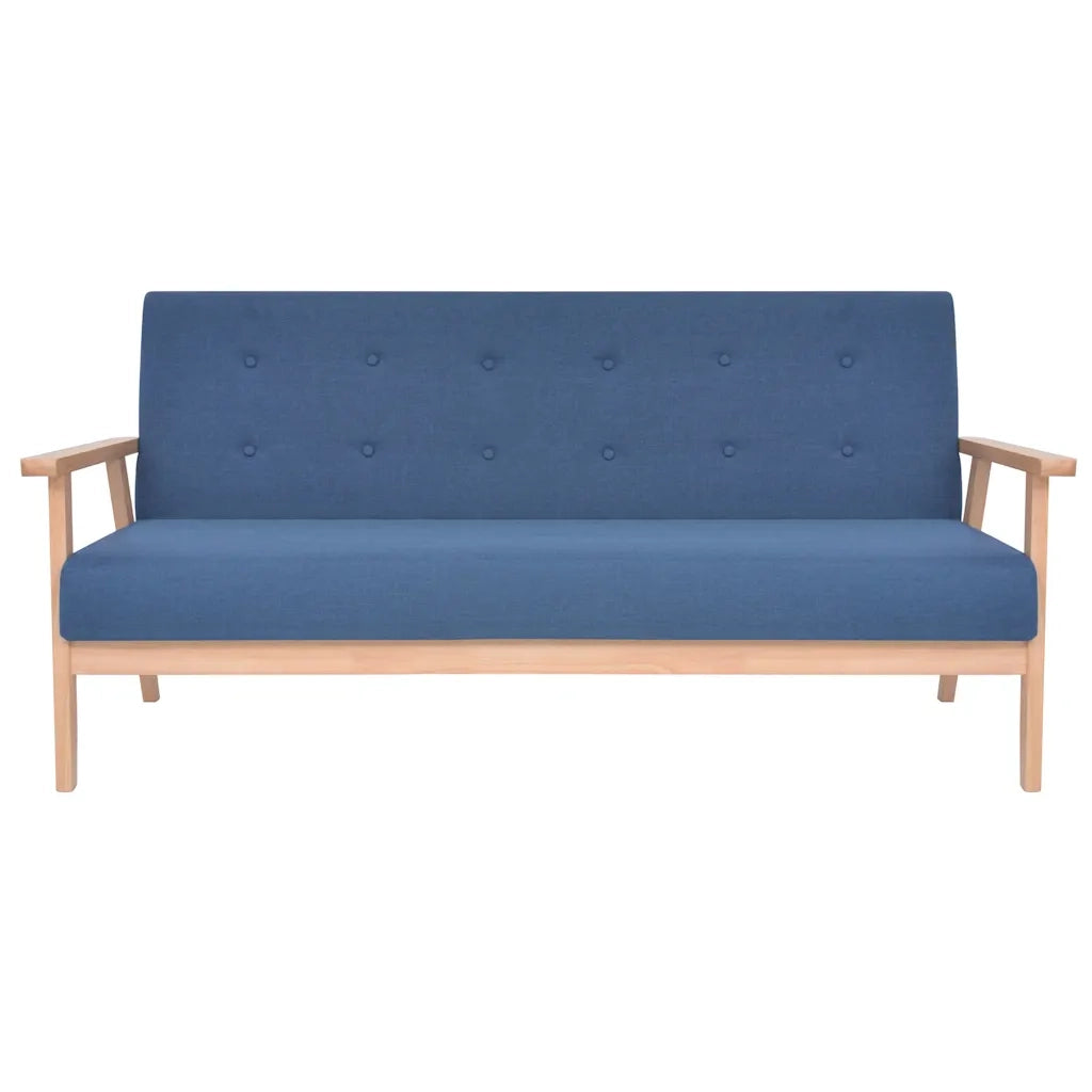 Set di Divani 3 pz in Tessuto Blu cod mxl 13130