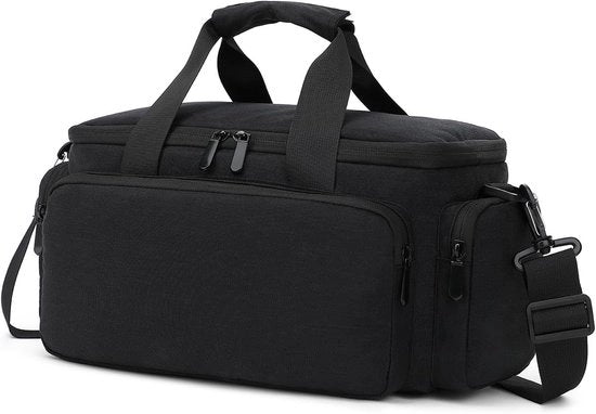 Borsa per fotocamera a schiena - camera reflex con protezione dall'acqua e shock con pareti divisorie rimovibili e cinturino di spalla nero
